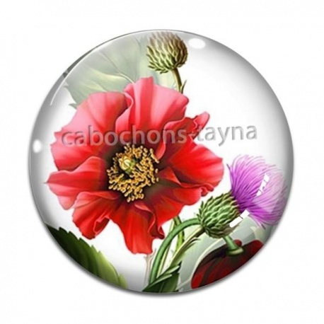 Cabochon Verre - fleur