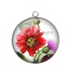Pendentif Cabochon Argent - fleur