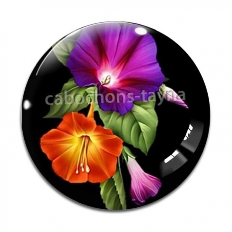 Cabochon Verre - fleur