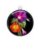 Pendentif Cabochon Argent - fleur