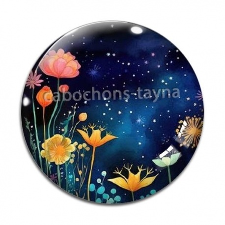 Cabochon Verre - fleur