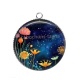 Pendentif Cabochon Argent - fleur