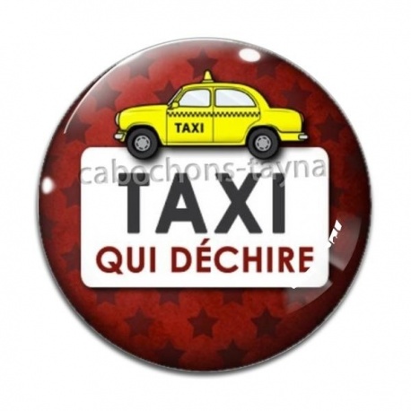 Cabochon Verre - taxi qui déchire