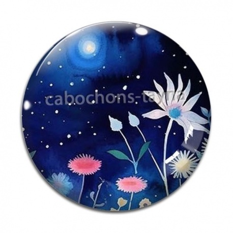 Cabochon Verre - fleur