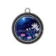 Pendentif Cabochon Argent - fleur