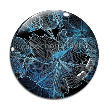 Cabochon Verre - fleur