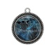 Pendentif Cabochon Argent - fleur
