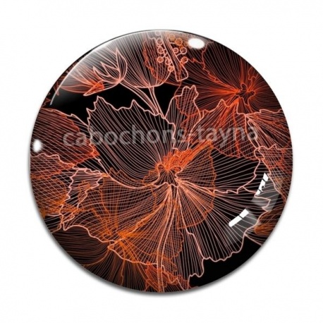 Cabochon Verre - fleur