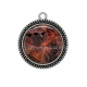 Pendentif Cabochon Argent - fleur