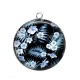 Pendentif Cabochon Argent - fleur