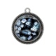 Pendentif Cabochon Argent - fleur