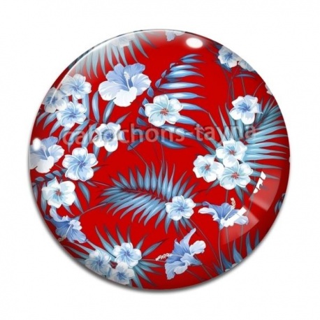 Cabochon Verre - fleur