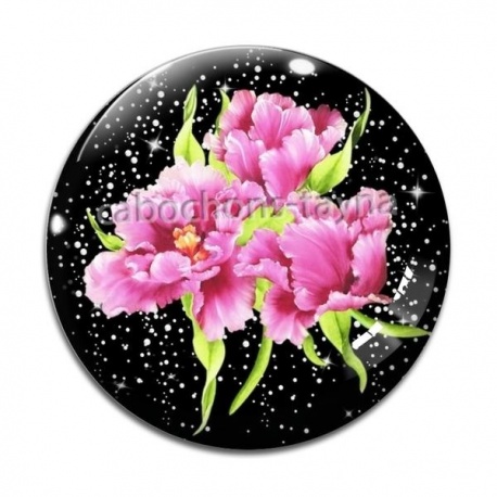 Cabochon Verre - fleur