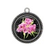 Pendentif Cabochon Argent - fleur
