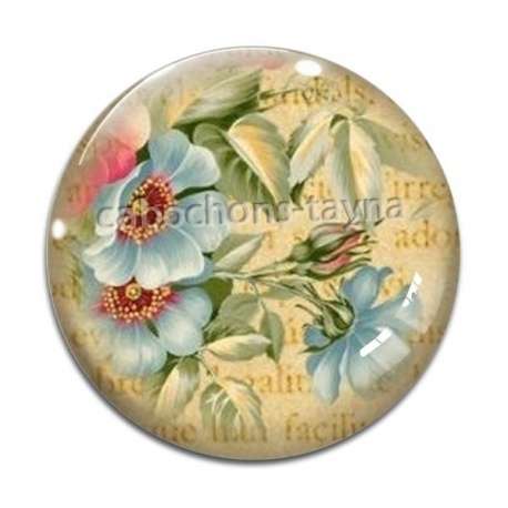 Cabochon Verre - fleur