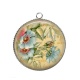 Pendentif Cabochon Argent - fleur