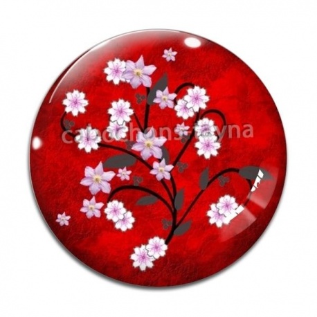 Cabochon Verre - fleur