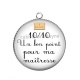 Pendentif Cabochon Argent - bon point pour maîtresse