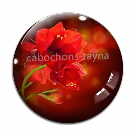 Cabochon Verre - fleur