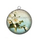 Pendentif Cabochon Argent - rose
