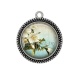 Pendentif Cabochon Argent - rose