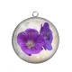 Pendentif Cabochon Argent - fleur