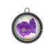 Pendentif Cabochon Argent - fleur