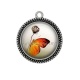 Pendentif Cabochon Argent - papillon