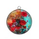Pendentif Cabochon Argent - fleur