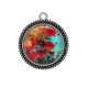 Pendentif Cabochon Argent - fleur