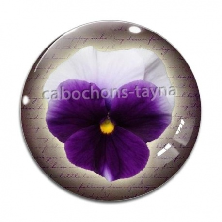 Cabochon Verre - fleur