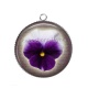 Pendentif Cabochon Argent - fleur