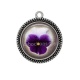 Pendentif Cabochon Argent - fleur