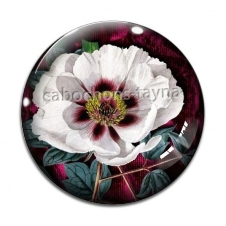 Cabochon Verre - fleur