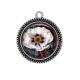 Pendentif Cabochon Argent - fleur