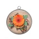 Pendentif Cabochon Argent - fleur