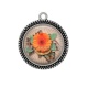 Pendentif Cabochon Argent - fleur