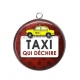Pendentif Cabochon Argent - taxi qui déchire