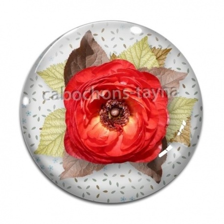 Cabochon Verre - fleur