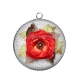 Pendentif Cabochon Argent - fleur
