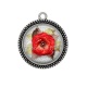 Pendentif Cabochon Argent - fleur