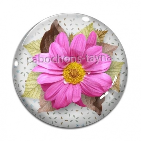 Cabochon Verre - fleur
