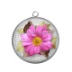 Pendentif Cabochon Argent - fleur