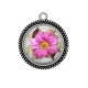 Pendentif Cabochon Argent - fleur