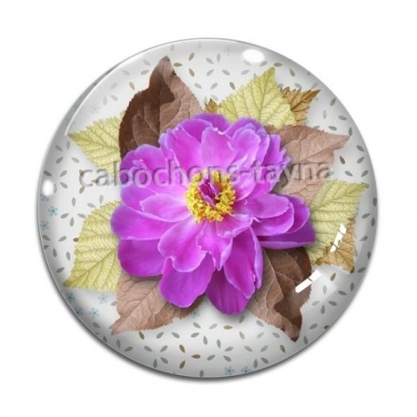 Cabochon Verre - fleur