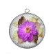 Pendentif Cabochon Argent - fleur
