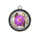 Pendentif Cabochon Argent - fleur