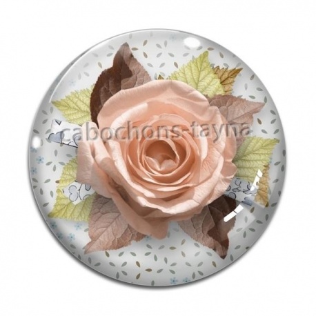 Cabochon Verre - fleur