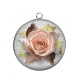 Pendentif Cabochon Argent - fleur