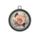 Pendentif Cabochon Argent - fleur